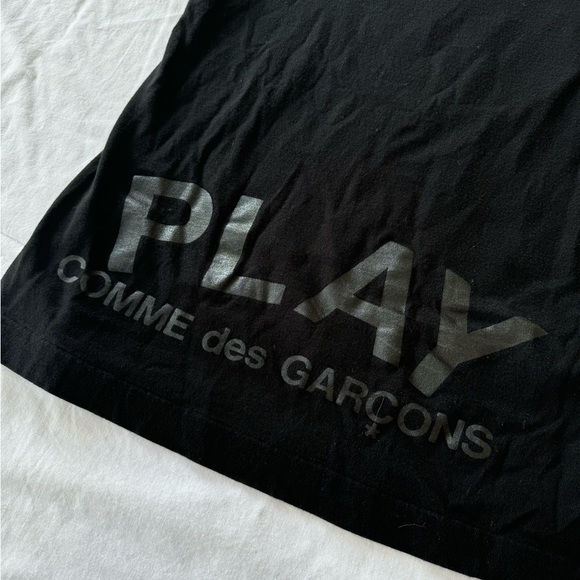 Comme Des Garcons Play Tee Double Heart Black Size Medium - Picture 4 of 6